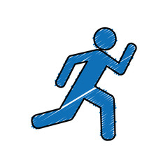 pictogram man icon, exit sign over white background. vector illustration