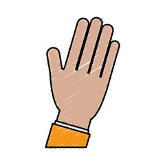 Obraz premium human hand icon over white background. colorful design. vector illustration