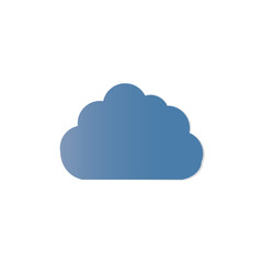 blue cloud icon over white background. vector illustration