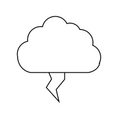cloud and thunder icon over white background. vector illustration