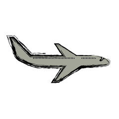 airplane icon over white background. vector illustration