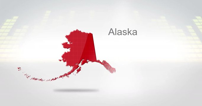 Motion Graphics 3D animation of the american state of Alaska