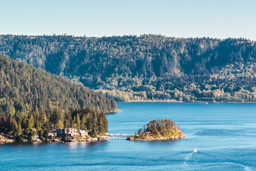 Belcarra view from Quarry Rock at North Vancouver, BC, Canada - 151157683