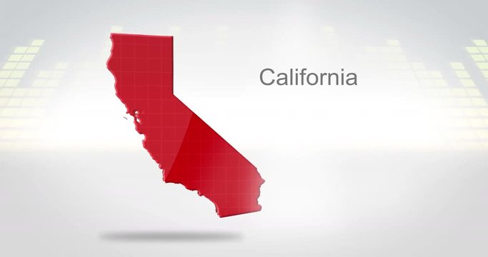 Motion Graphics 3D animation of the american state of California