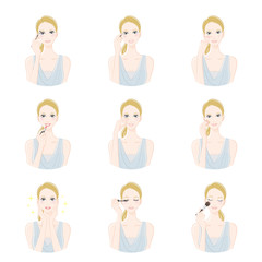 化粧をする女性