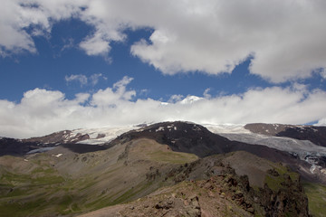 Fototapeta na wymiar Walking of the mountains of the Elbrus region