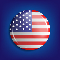 USA badge glossy. Vector illustration