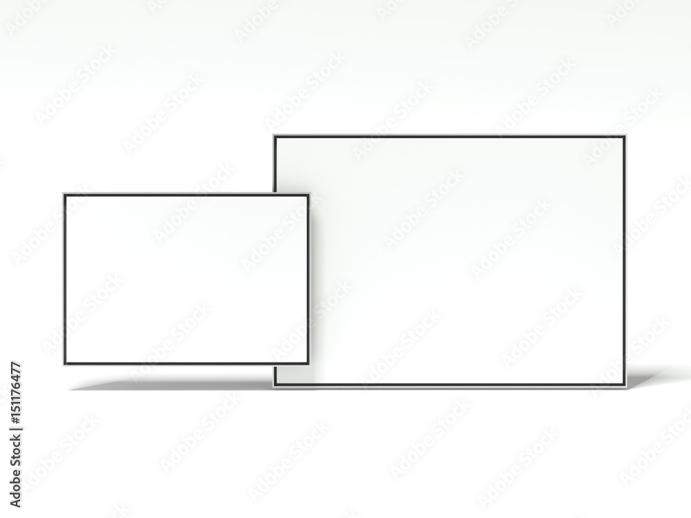 Poster blank picture frames. 3d rendering