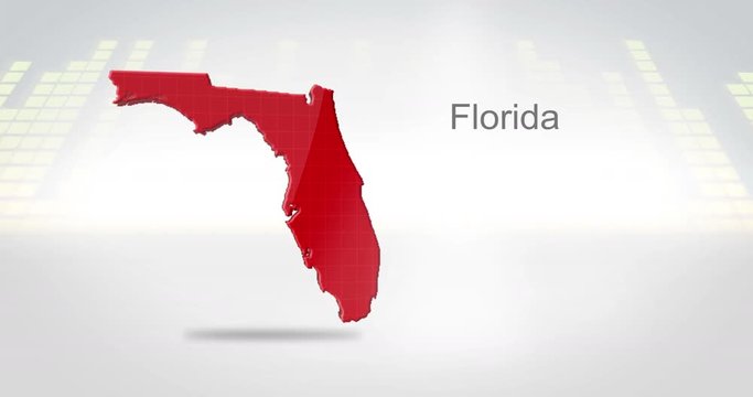 Motion Graphics 3D animation of the american state of Florida