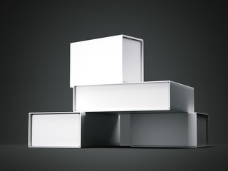 Different types of boxes. 3d rendering