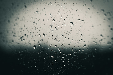 winter rain on the window