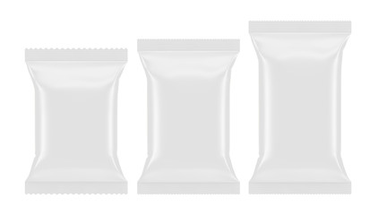 Blank plastic packaging isolated on white background, 3D rendering