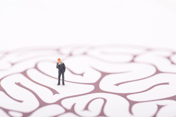 Businessman trapped in brain maze