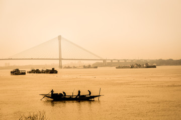 Obraz premium Hooghly River , Kolkata, India