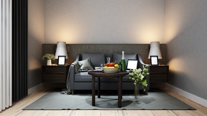 Relax space in hotel - 3D Rendering