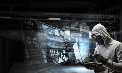 Network security and privacy crime. Mixed media