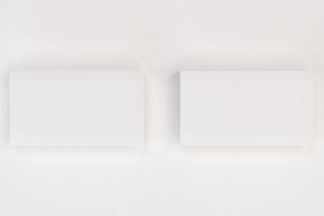 White blank business cards mock-up on white background