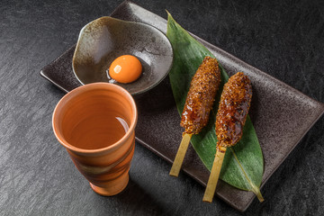 焼き鳥　つくね　chicken or fish meatloaf (yakitori)