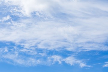 Beautiful blue sky with white clouds background