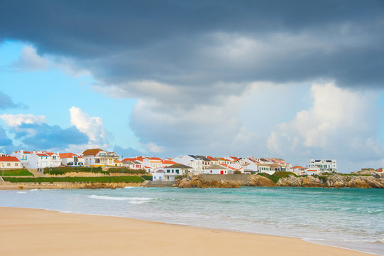 Charming Portugese town at seashore
