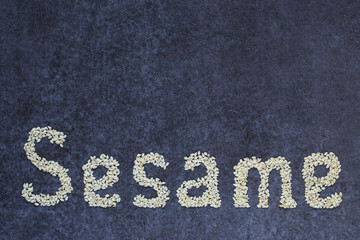 Fototapeta na wymiar The word sesame