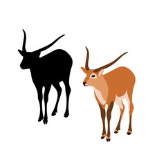 antelope vector illustration style Flat silhouette