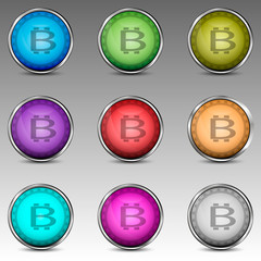Colorful circles with bitcoin symbol