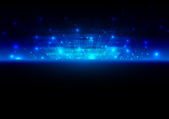  Abstract  futuristic blue light technology , innovation communication concept background