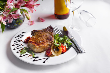 Beef steak with grilled vegetables