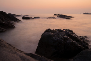 Sunset at om beach india