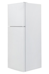 White refrigerator isolated on white background