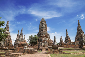 Fototapeta premium Historic as a tourist destination Unseen Thailand,Pagoda,Ruins,Wat Chai Watthanaram,Ayutthaya, Thailand