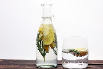 detox water with lemon and rosemary