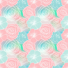 Obraz premium Seamless pattern with colorful flowers