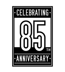 85 years anniversary design template. Vector and illustration.
