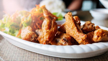 closeup fried chicken wing © lamaip