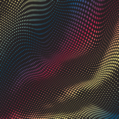 Colorful dot on black