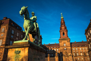 Fototapeta na wymiar Equestrian statue of King Christian the 9th Copenhagen Denmark