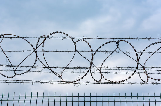 Line of barbed wire