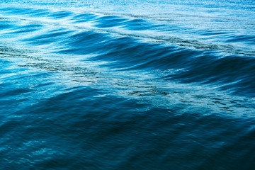 Sea waves formed from sailing ship