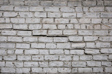 Cracked brick wall