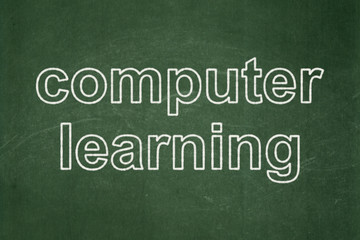Obraz premium Learning concept: Computer Learning on chalkboard background