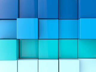 Random blue cubes