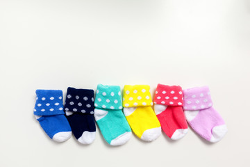 cute kids socks isolated on white background