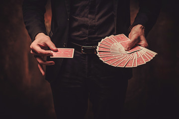 Man showing tricks with cards