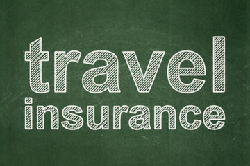 Obraz premium Insurance concept: Travel Insurance on chalkboard background