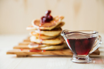 fresh hot pancakes isolated on a white