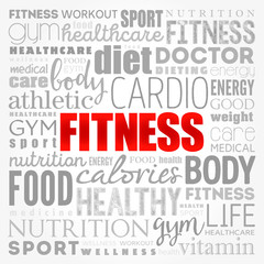 FITNESS word cloud, sport, health concept background
