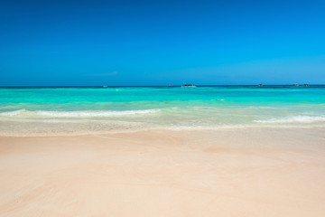 Beautiful gentle wave and bright water at the tropical beach