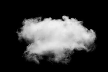 White clouds isolated on black background